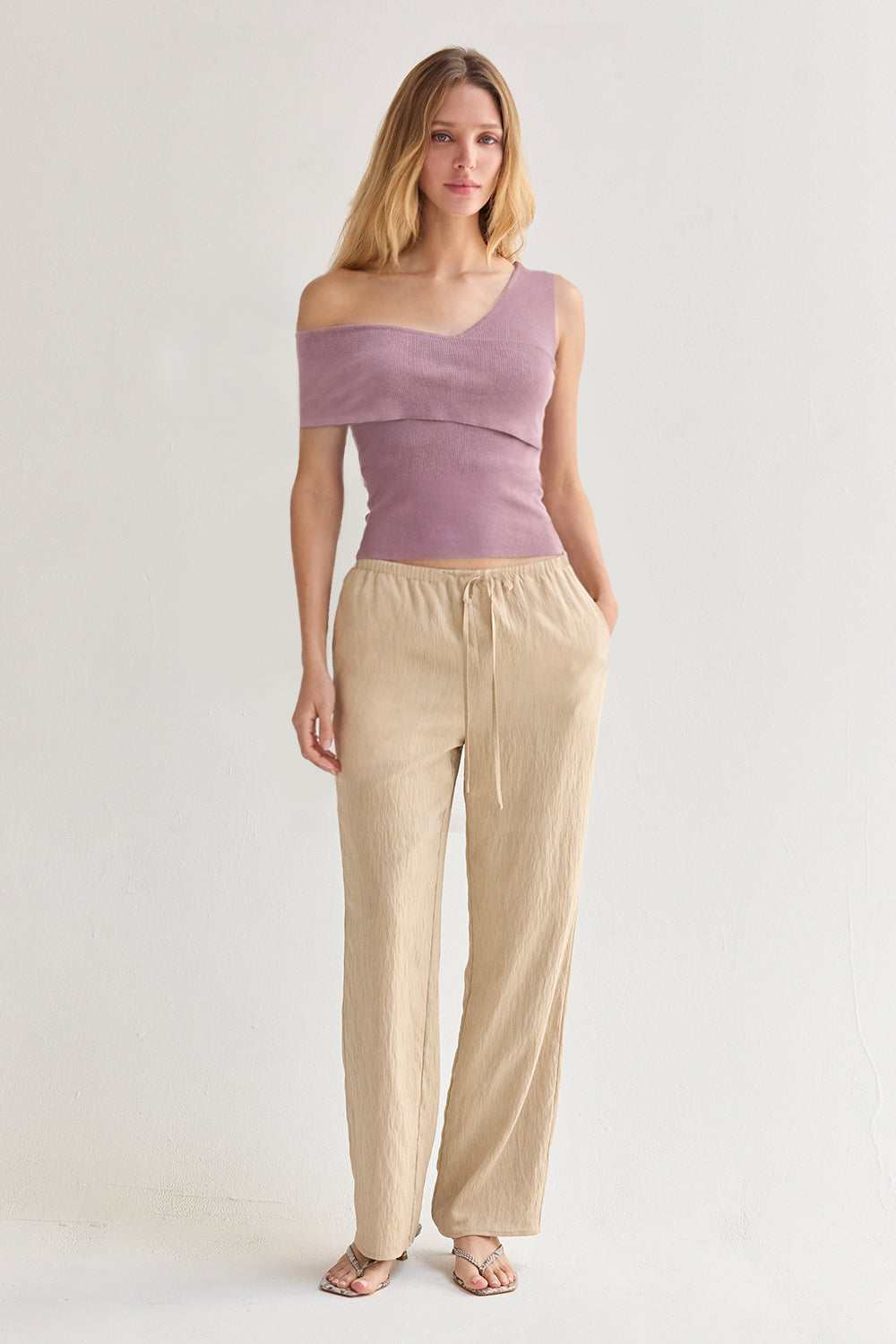 One Shoulder Knit Top