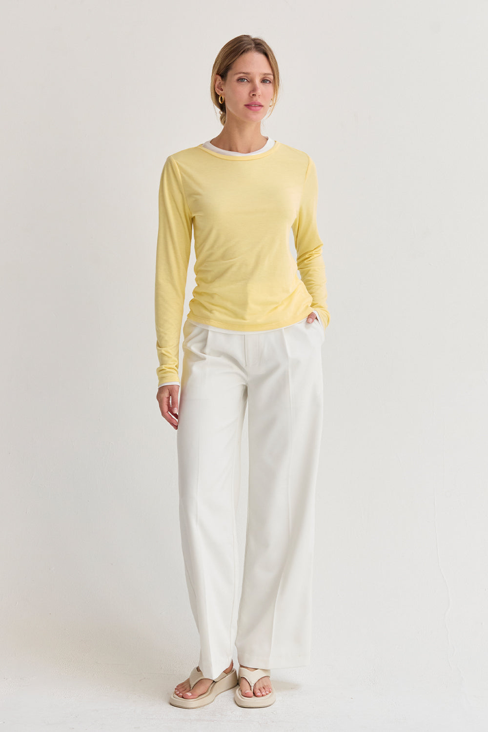 Two-in-One Long Sleeve Knit Top