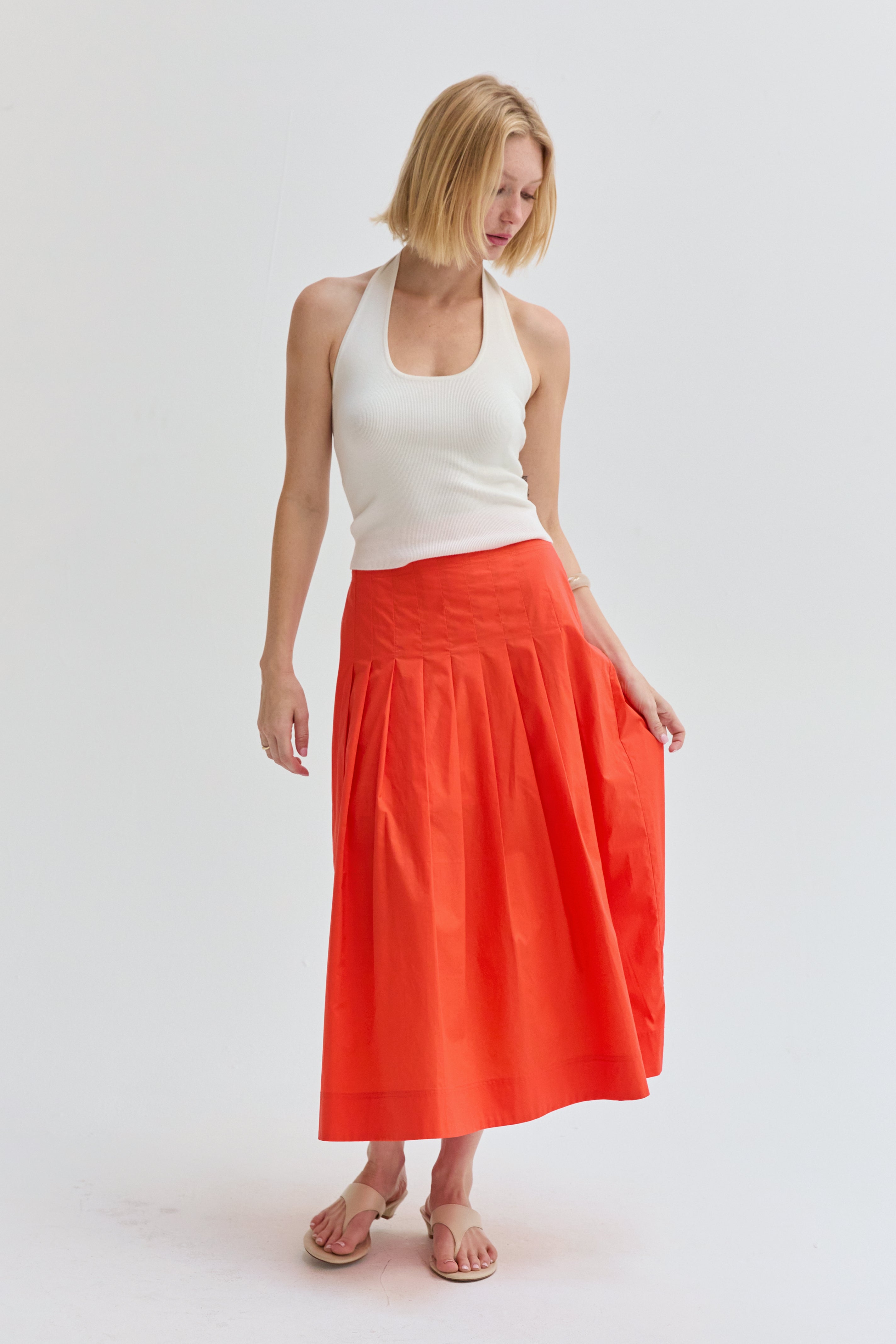 Halter Ribbed Knit Top