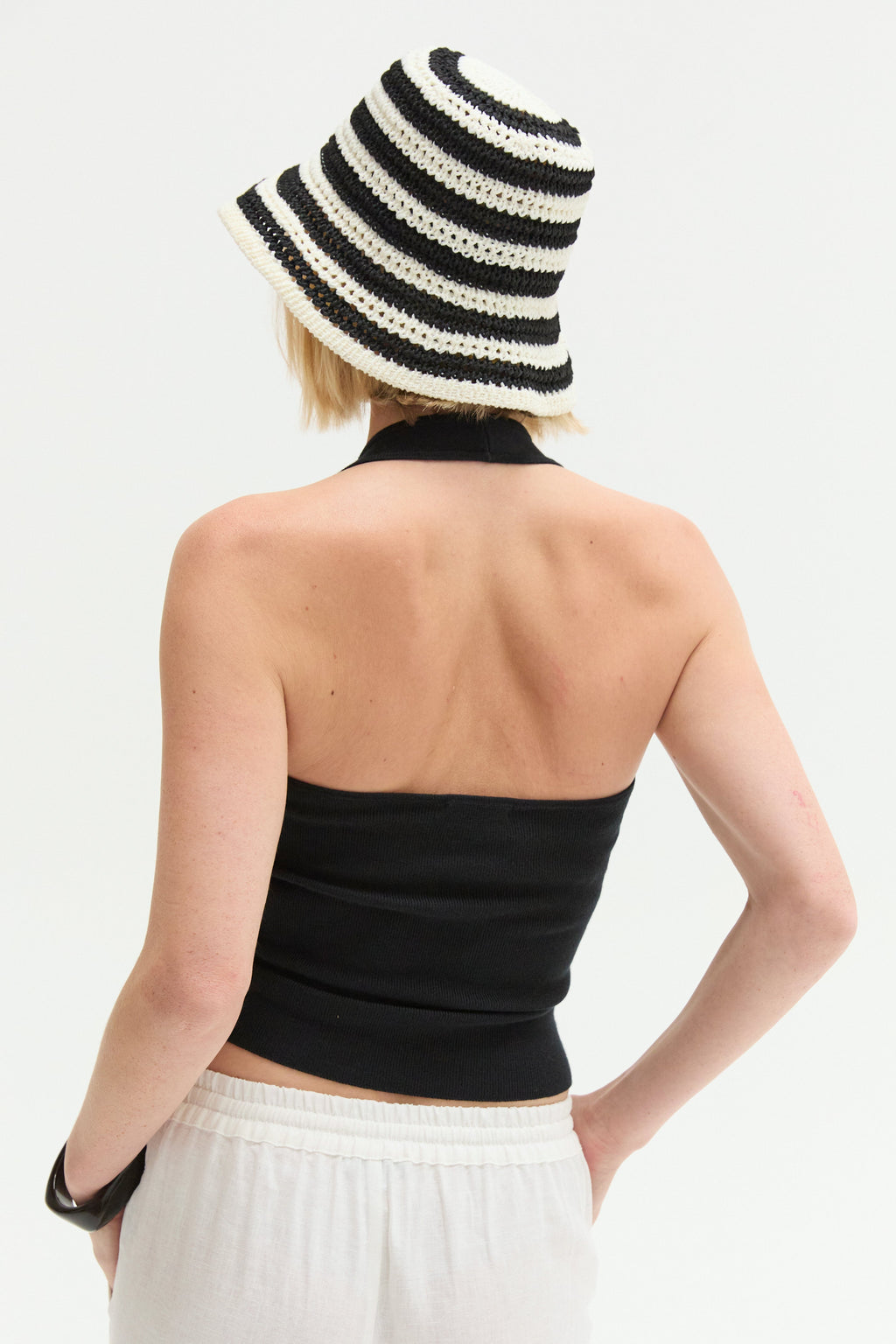 Halter Ribbed Knit Top