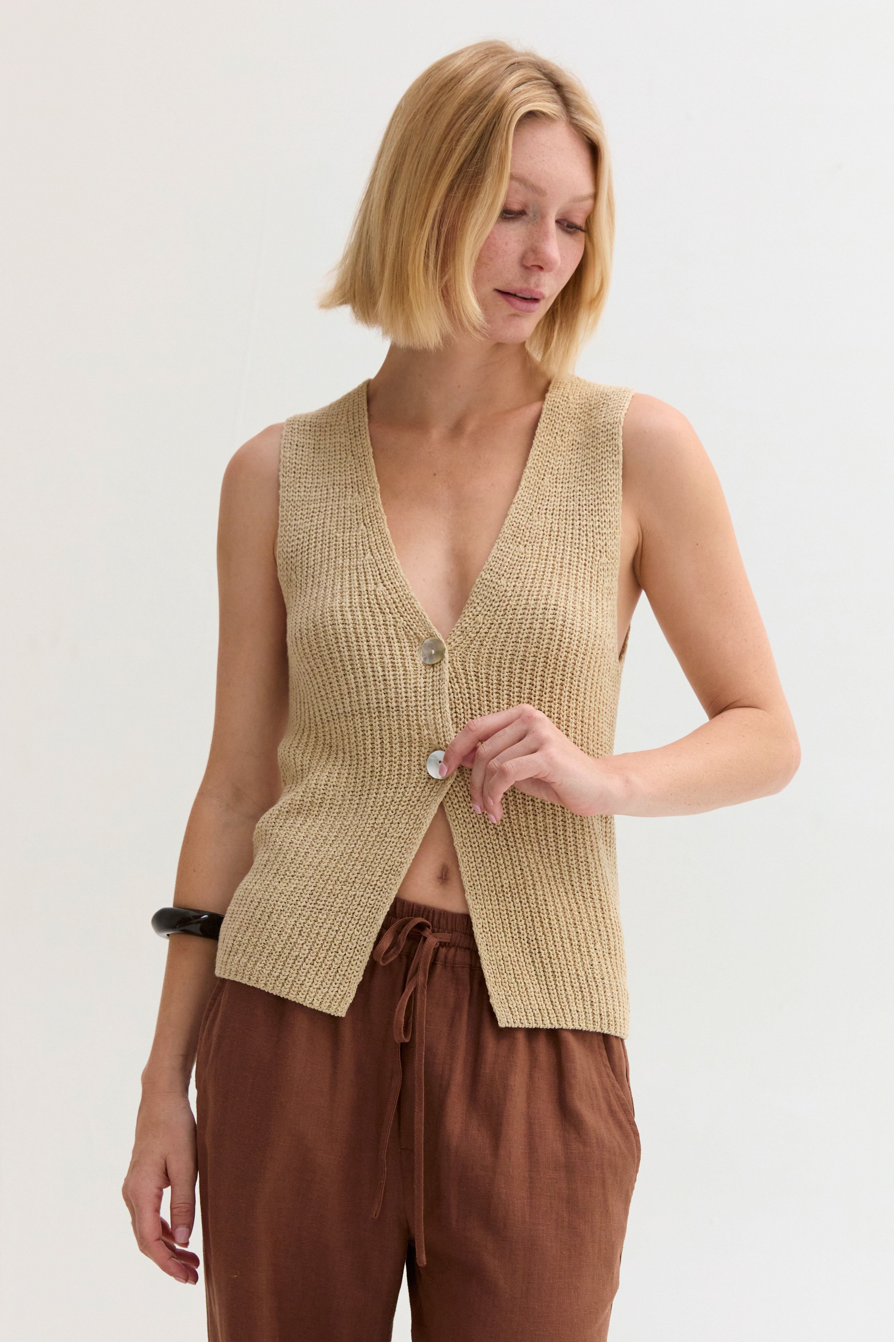 Deep V-Neck Sweater Vest