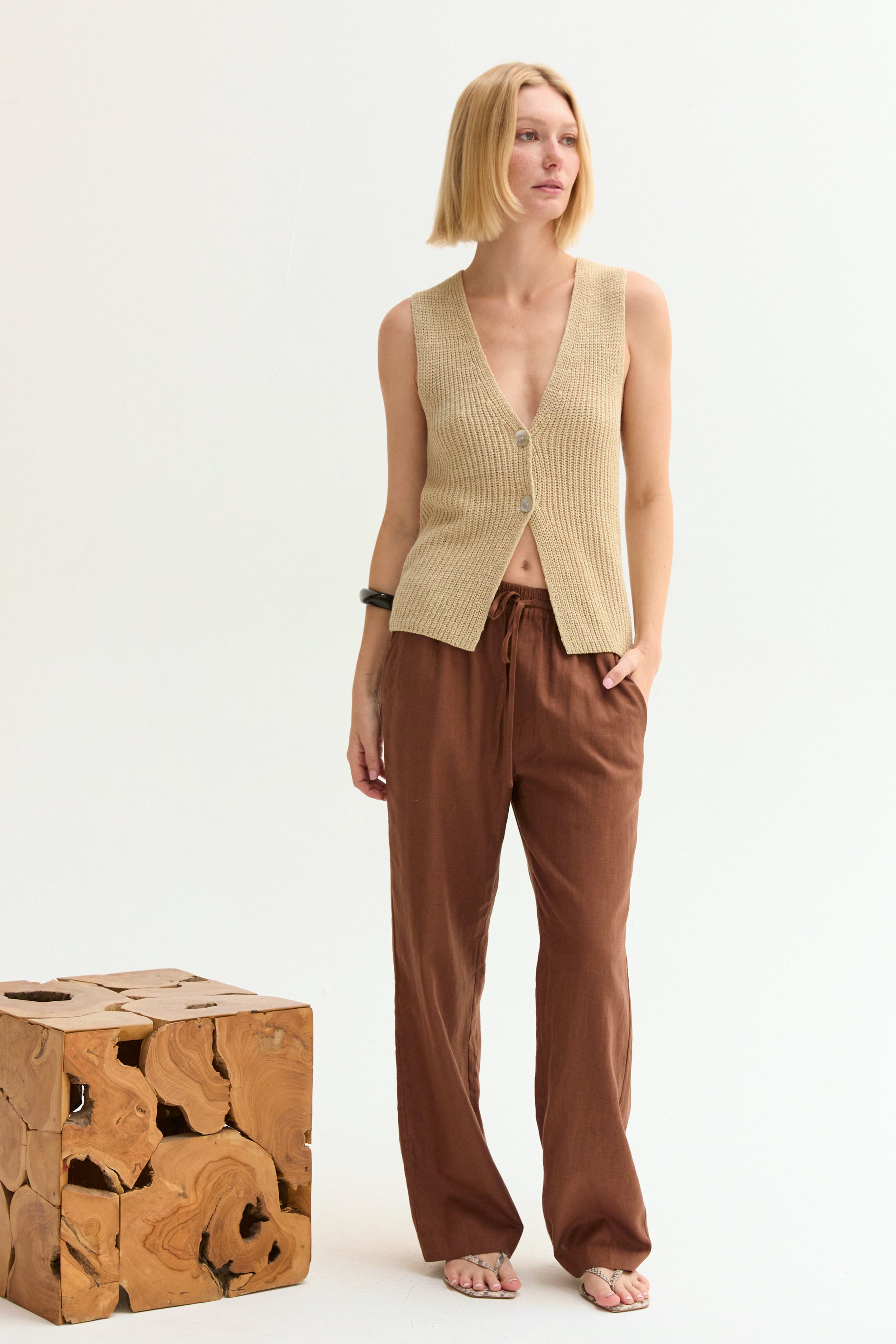 Deep V-Neck Sweater Vest