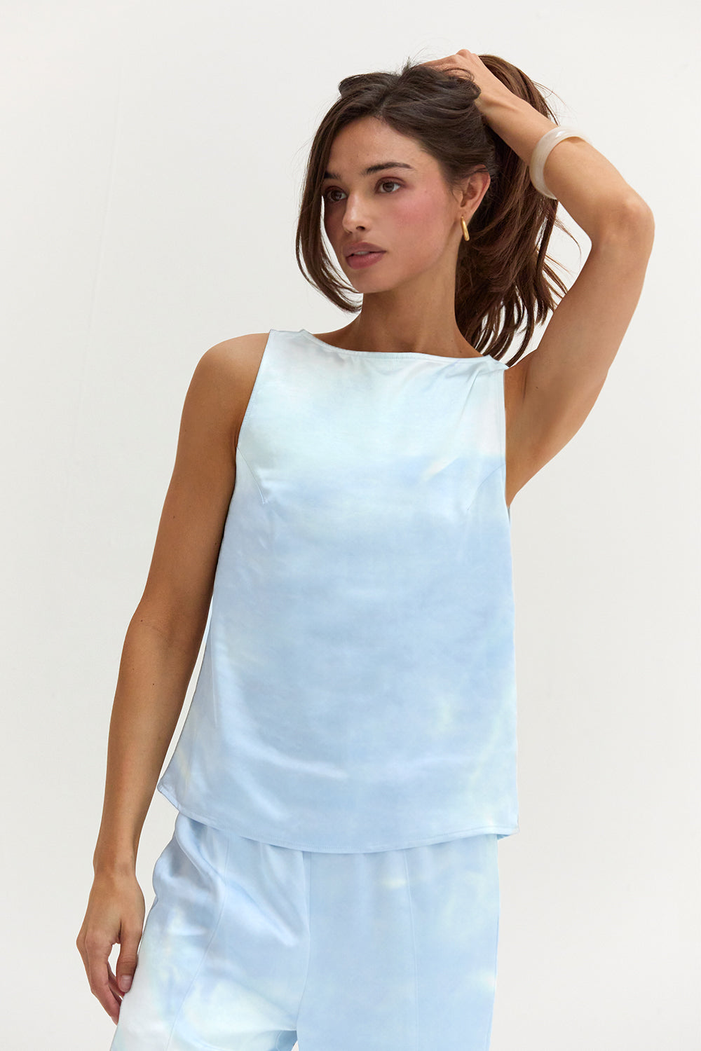 Satin Sleeveless Top