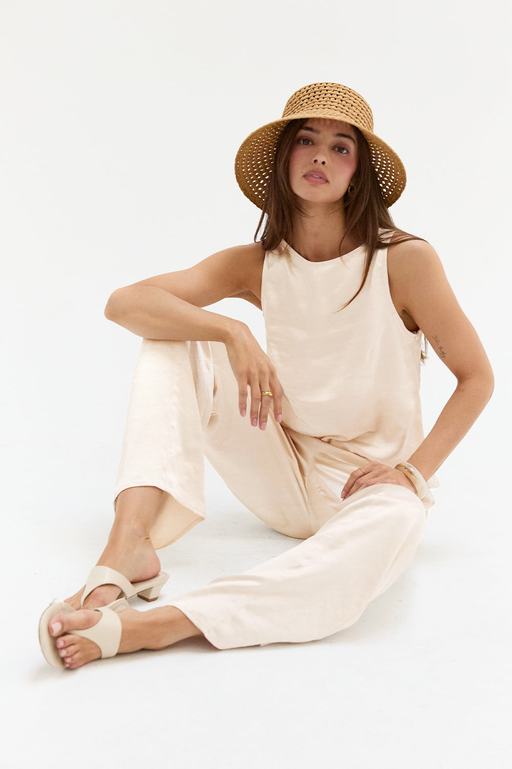 Satin Sleeveless Top