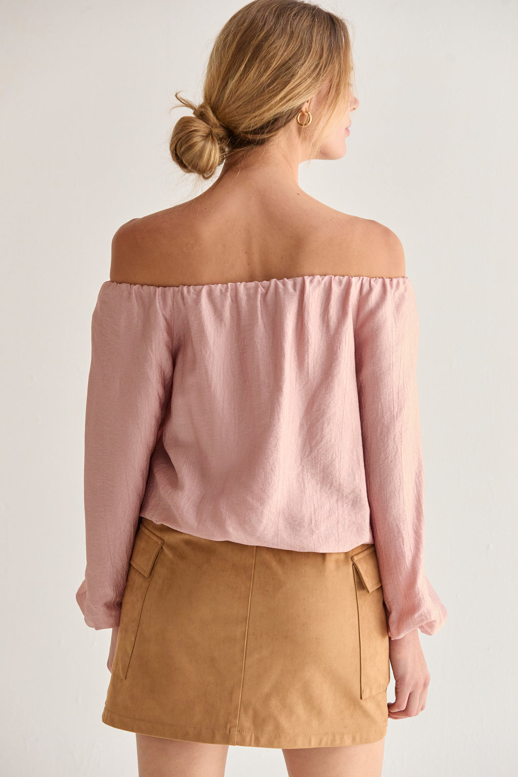 Off Shoulder Crinkle Blouse