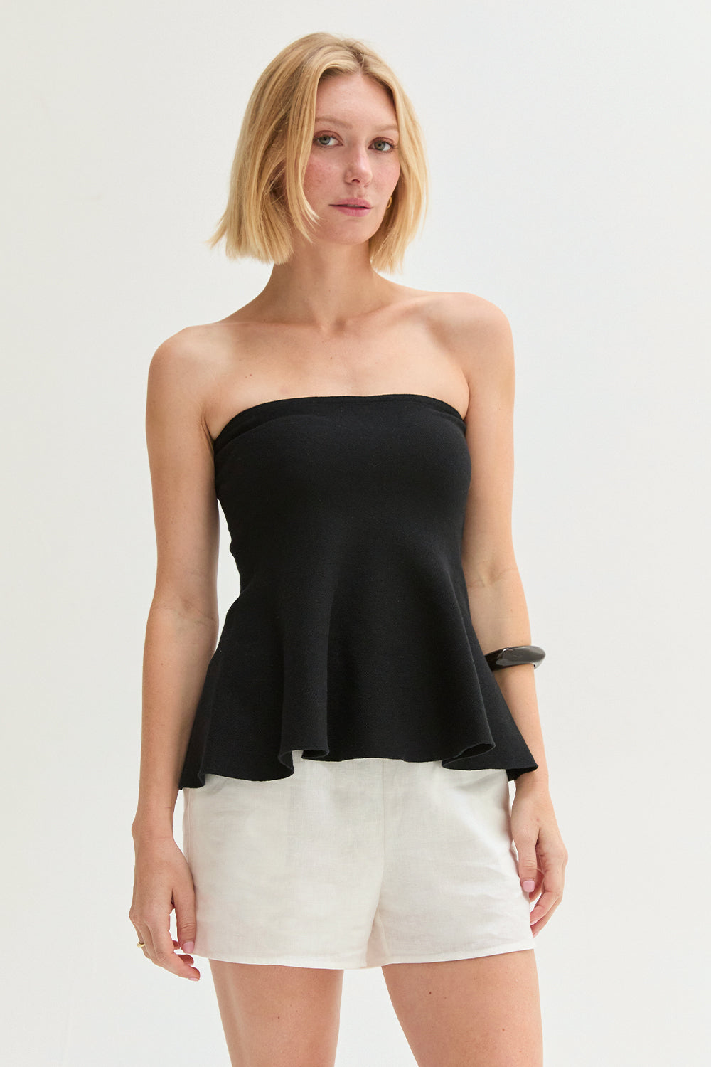 Jacquard Knit Peplum Top