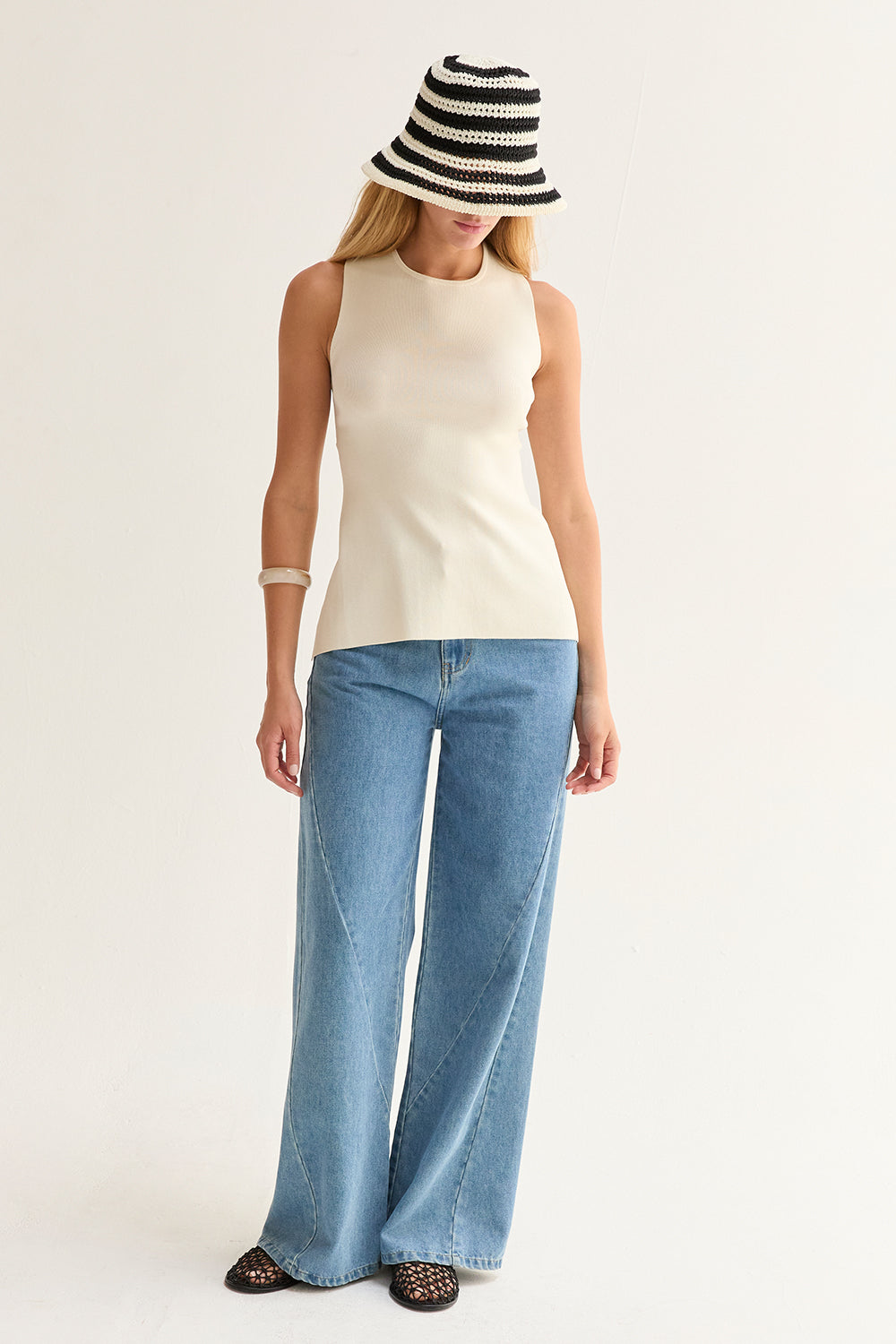 Cross Back Cut Out Knit Top