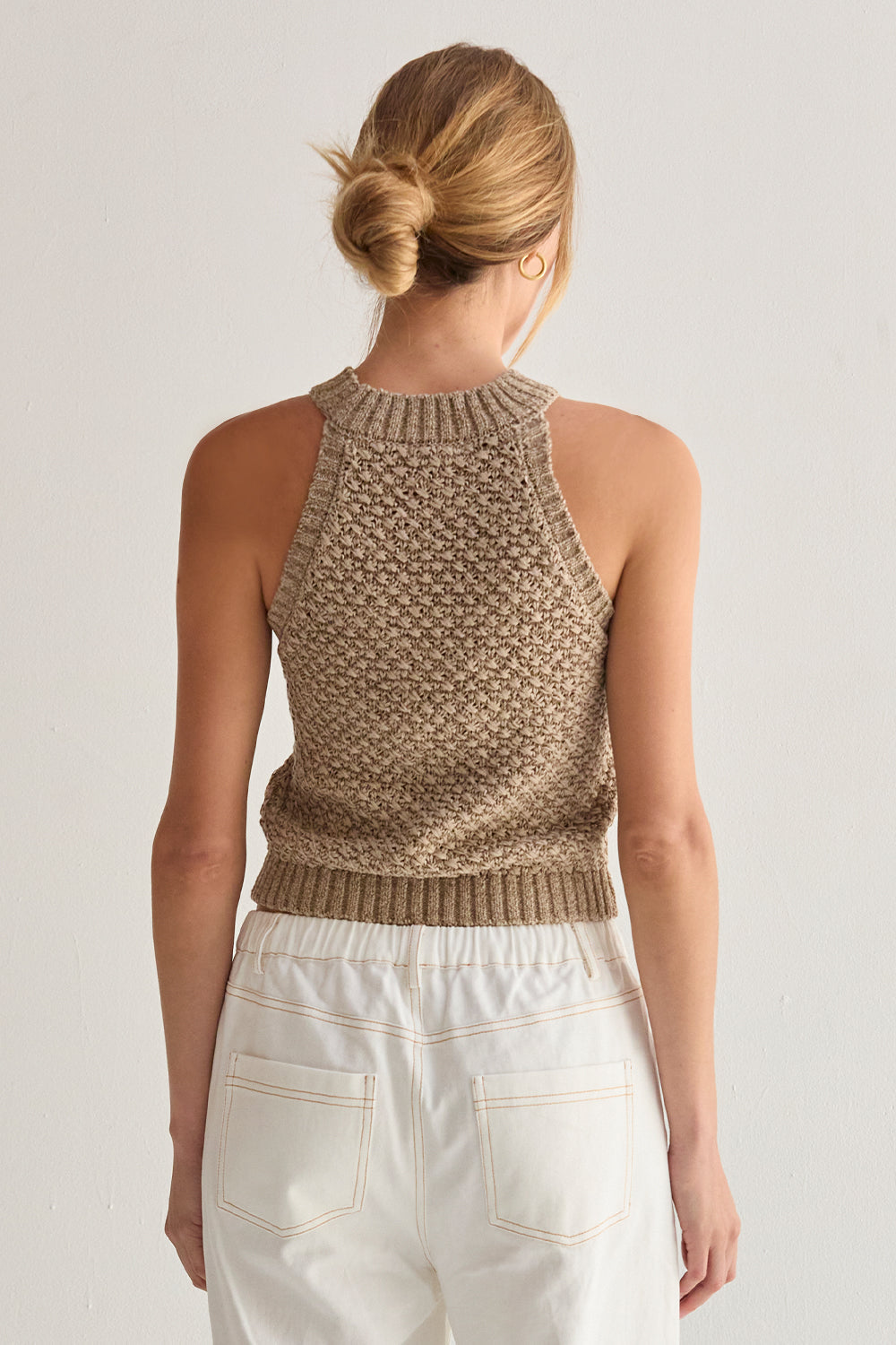 Basket Weave Halter Knit Top