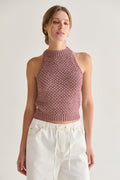 Basket Weave Halter Knit Top